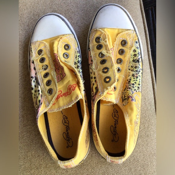 Ed Hardy cheetah graphic sneakers Size 8 - Picture 4 of 13